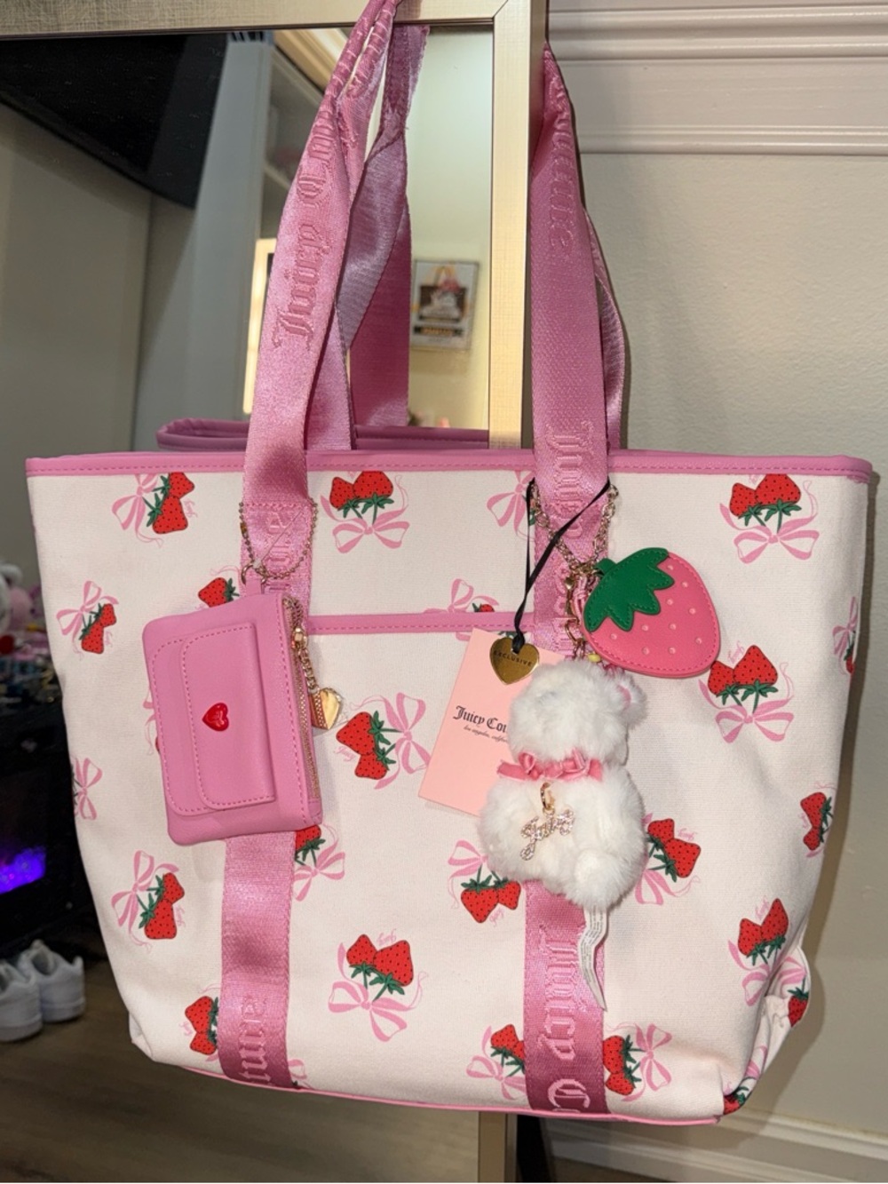 Juicy Couture Strawberry-Print Festival Tote with Charm Accents